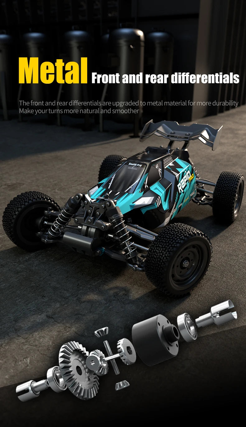 Teeggi 1:16 High-Speed RC Car - 70km/h 4WD Off-Road Drift Truck with LED Lights