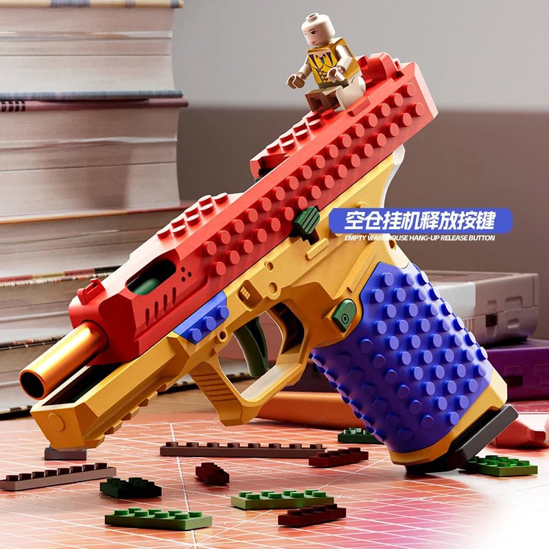 Building Block Toy Pistol - Airsoft Blowback Gun for Kids