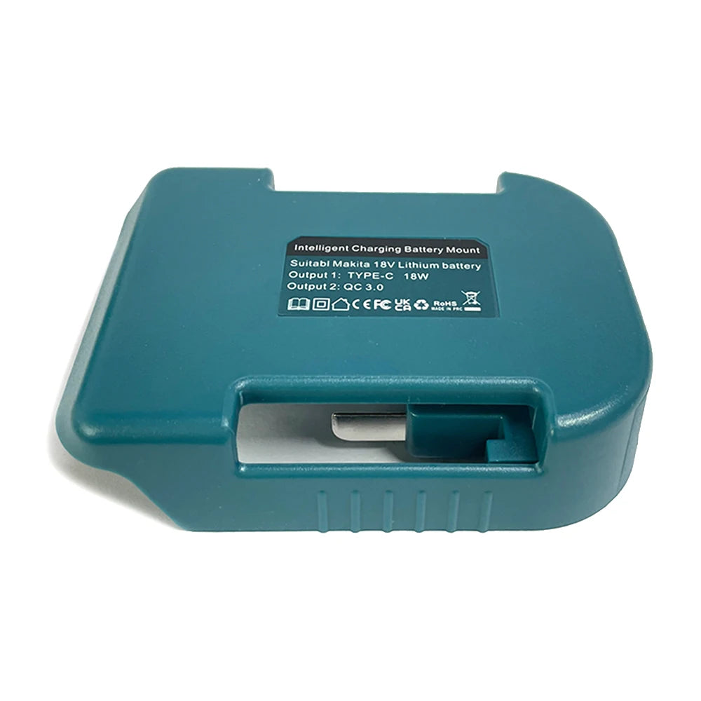Portable Charger Adapter Compatible For Makita For Dewalt For Milwaukee 18V Li-ion with USB Type-C Battery Holder Fast Charging