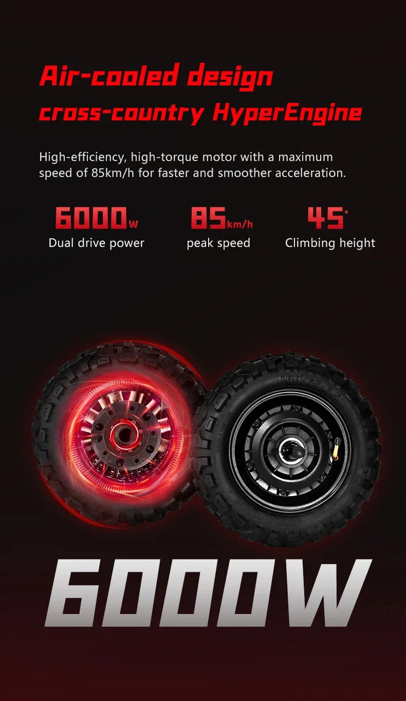 Boyueda S5 Electric Scooter - 6000W Motor, 85km/h High-Speed Off-Road E-Scooter