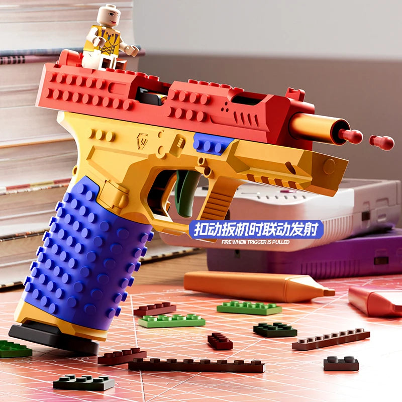 Building Block Toy Pistol - Airsoft Blowback Gun for Kids