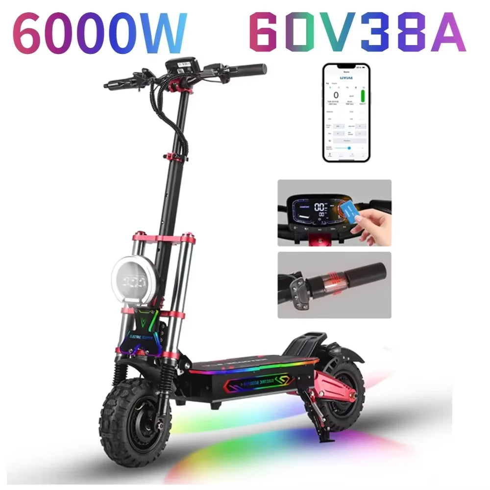 Boyueda S5 Electric Scooter - 6000W Motor, 85km/h High-Speed Off-Road E-Scooter