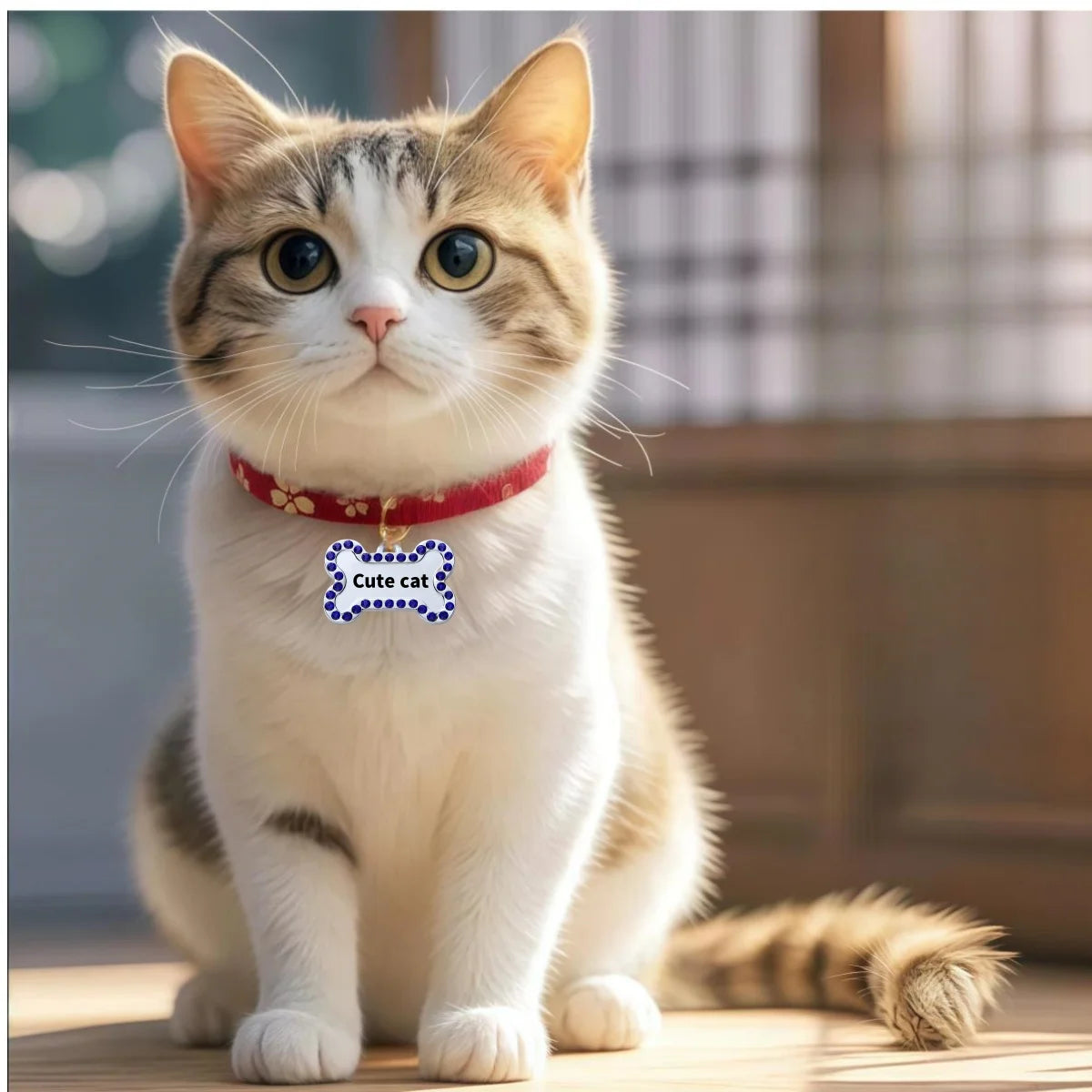 VIP Customizable Engraved Pets ID Tag for Dog Cat Bronze Nameplate Tags Personalized  Address Number Dogs Collar ID Pendant