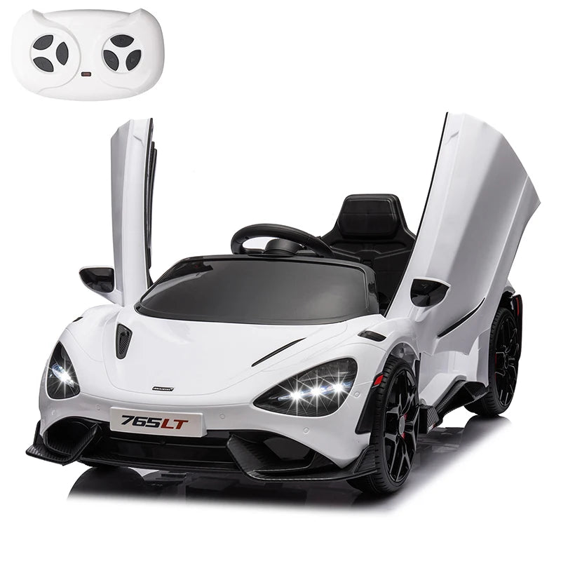 Licensed McLaren 765LT Kids Ride-On Car - 12V Electric Toy with Hydraulic Doors (Ages 3+)