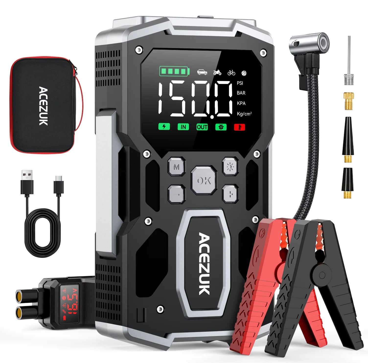 26800mAh Portable Car Jump Starter - Emergency Battery Booster & Power Bank for 12V Vehicles