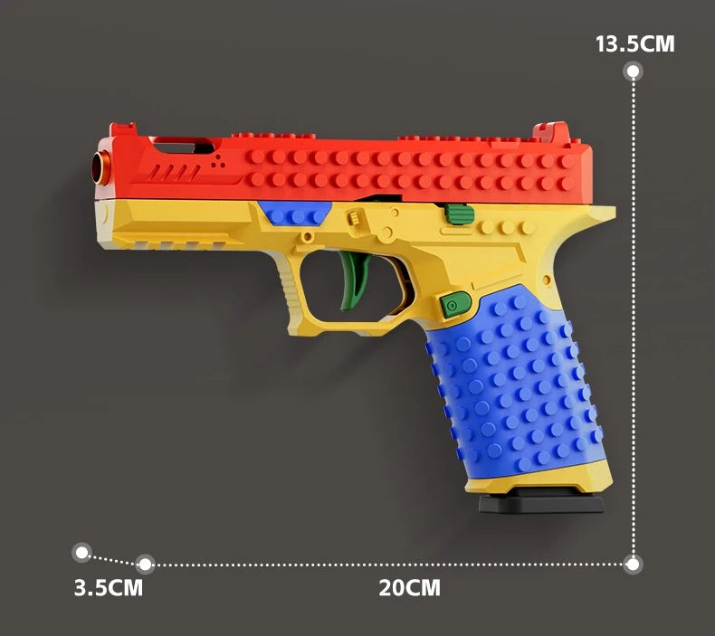 Building Block Toy Pistol - Airsoft Blowback Gun for Kids