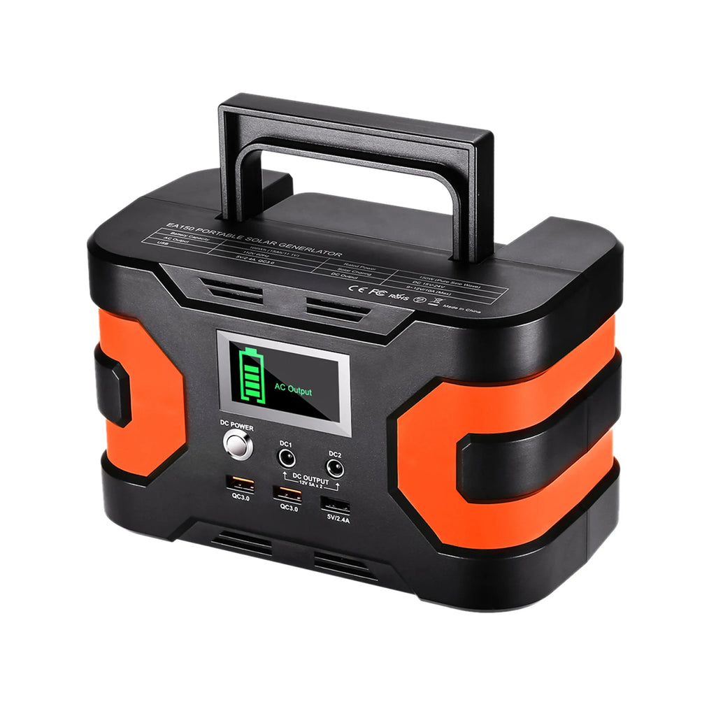 Flashfish 166Wh Portable Power Station - 150W Solar Generator with 3 Charging Methods
