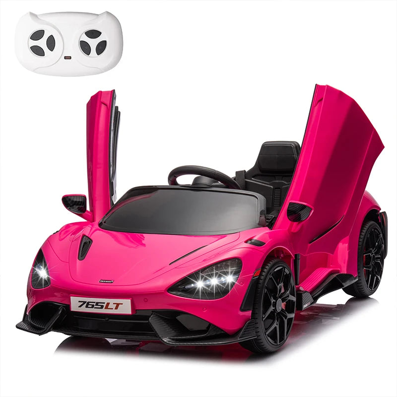 Licensed McLaren 765LT Kids Ride-On Car - 12V Electric Toy with Hydraulic Doors (Ages 3+)