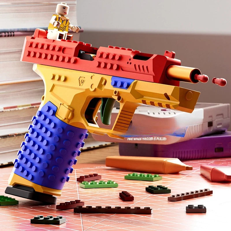 Building Block Toy Pistol - Airsoft Blowback Gun for Kids