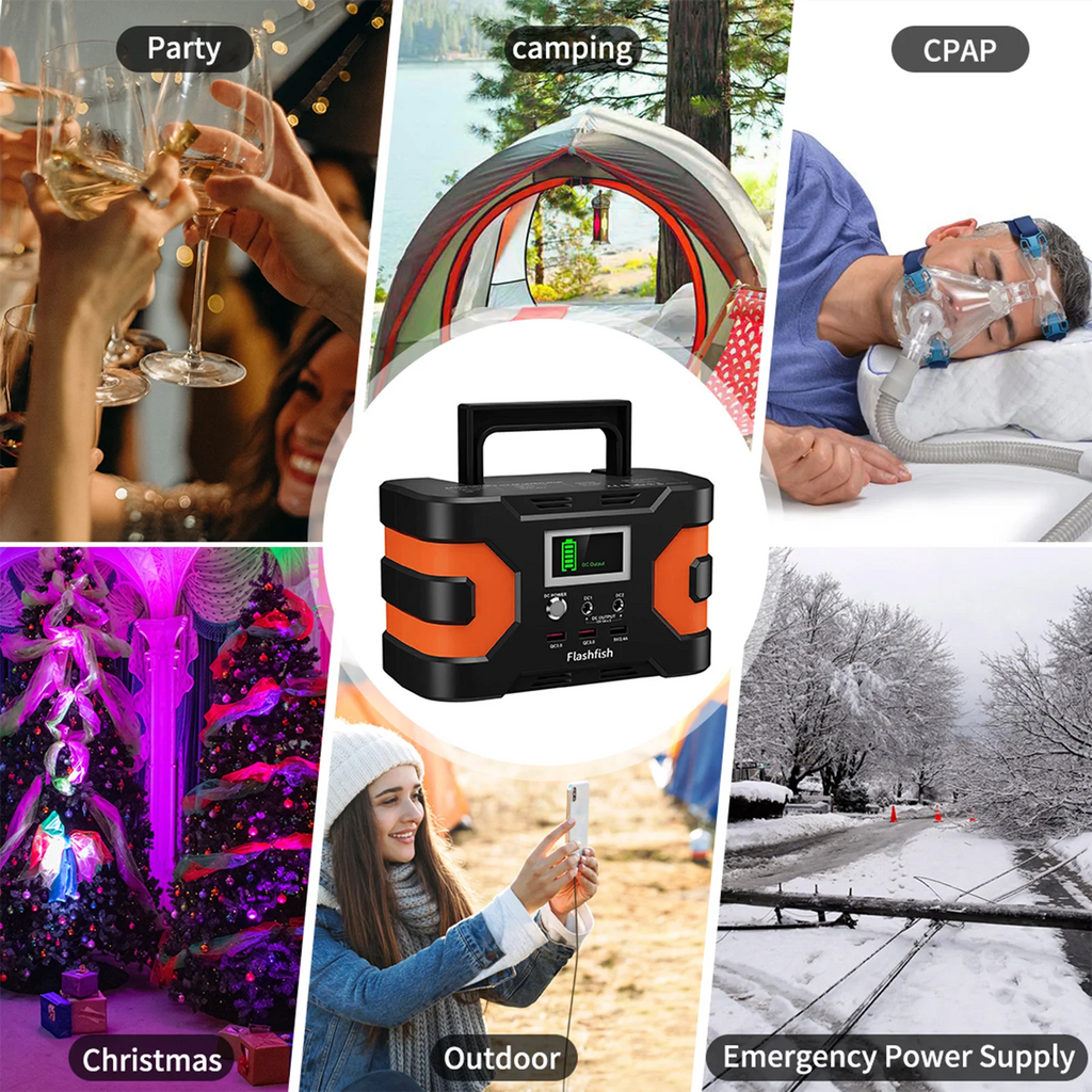 Flashfish 166Wh Portable Power Station - 150W Solar Generator with 3 Charging Methods