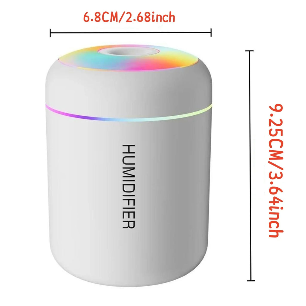 180ML Mini USB Humidifier - Portable Aromatherapy Diffuser with LED Lights for Car, Home & Office