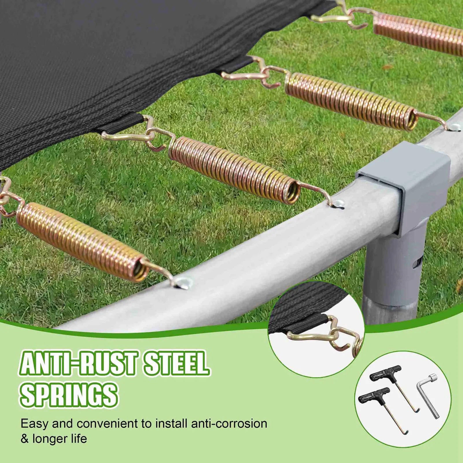 12ft Trampoline with Safety Enclosure Net - 400lb Capacity Outdoor Trampoline with Ladder