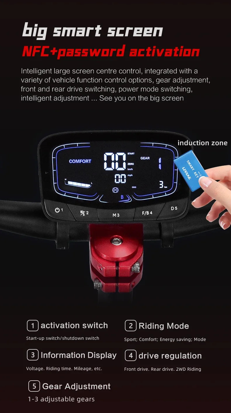 Boyueda S5 Electric Scooter - 6000W Motor, 85km/h High-Speed Off-Road E-Scooter