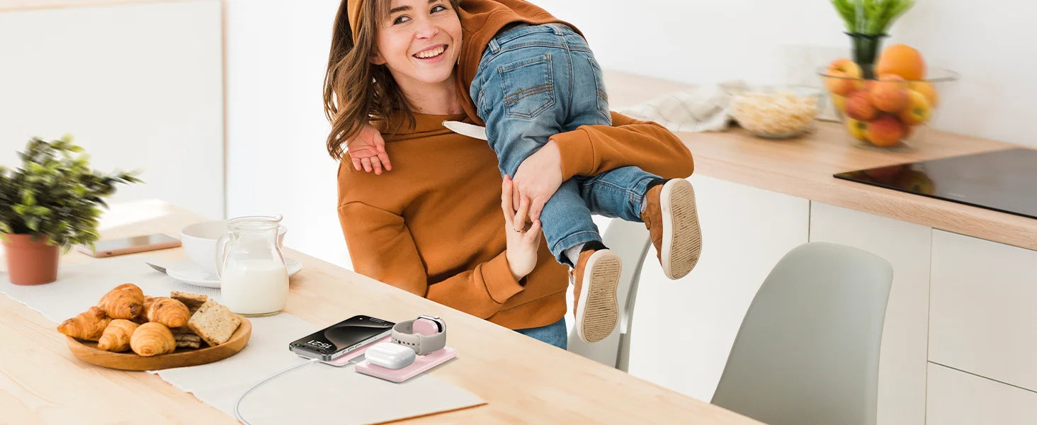 3-in-1 Wireless Charging Station - Foldable Travel Charger for iPhone, Apple Watch & AirPods