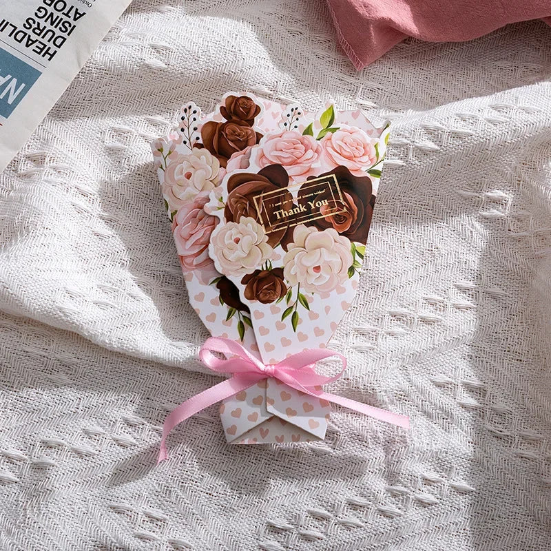 Floral Thank You Cards - Beautiful Carnation Greeting Cards Set (10 Pack)