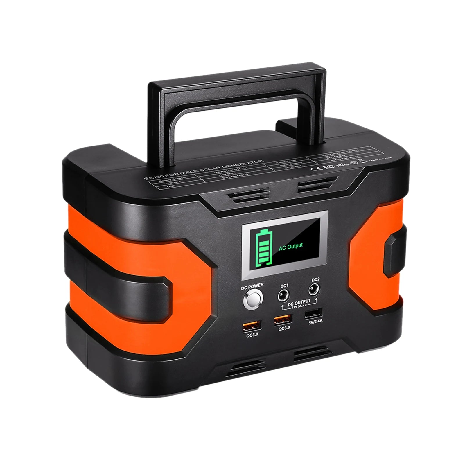 Flashfish 166Wh Portable Power Station - 150W Solar Generator with 3 Charging Methods