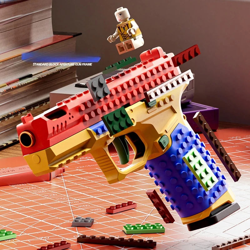 Building Block Toy Pistol - Airsoft Blowback Gun for Kids
