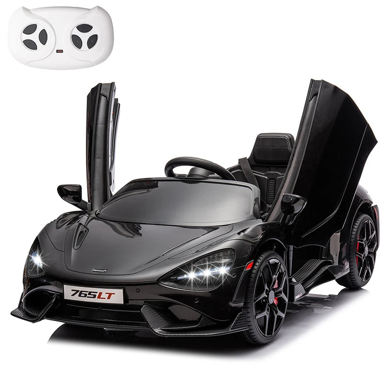 Licensed McLaren 765LT Kids Ride-On Car - 12V Electric Toy with Hydraulic Doors (Ages 3+)