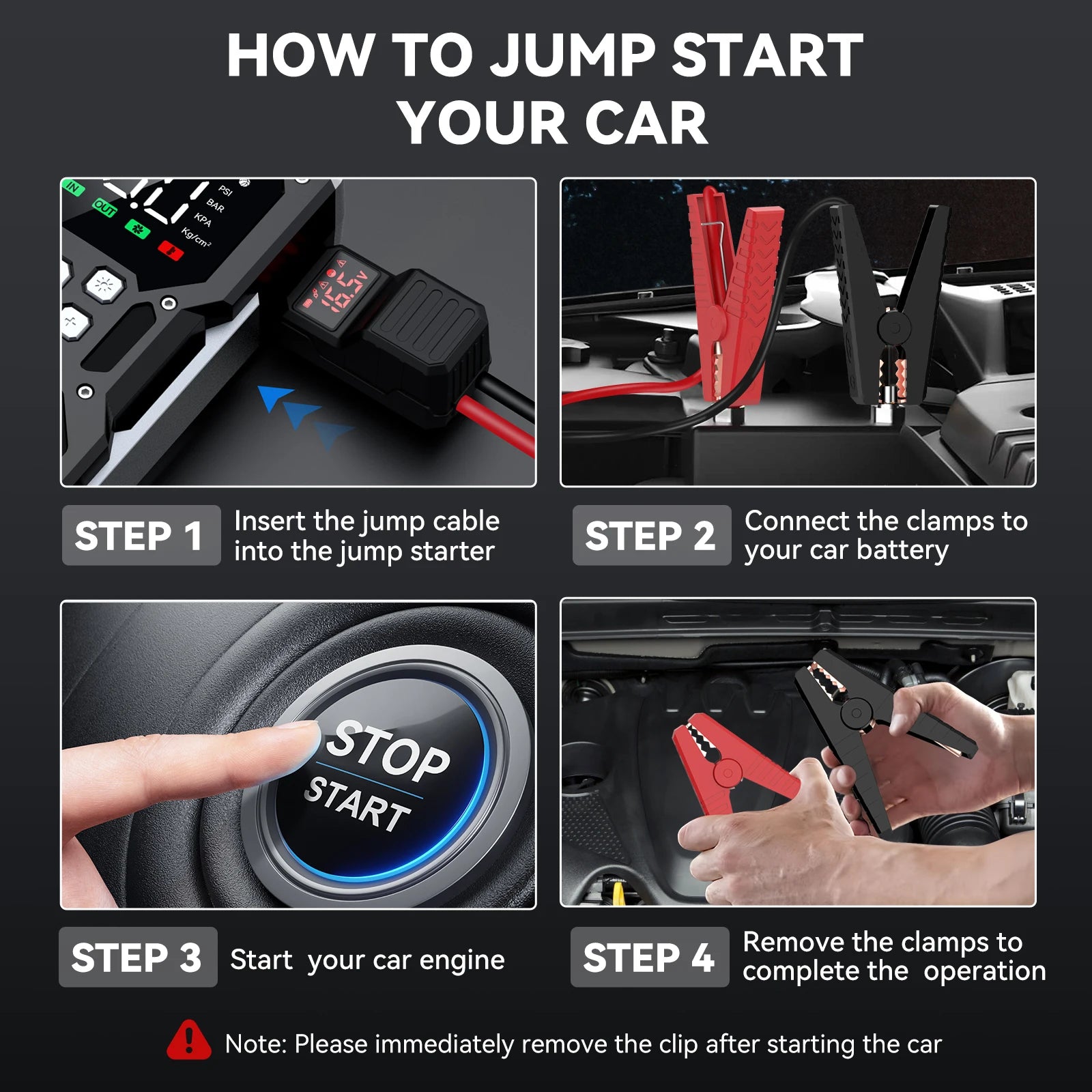 26800mAh Portable Car Jump Starter - Emergency Battery Booster & Power Bank for 12V Vehicles
