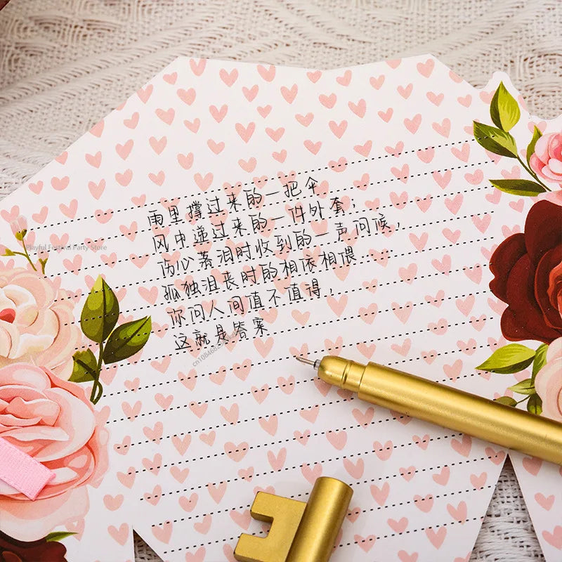 Floral Thank You Cards - Beautiful Carnation Greeting Cards Set (10 Pack)