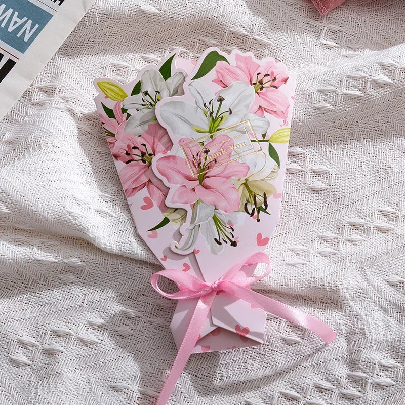 Floral Thank You Cards - Beautiful Carnation Greeting Cards Set (10 Pack)