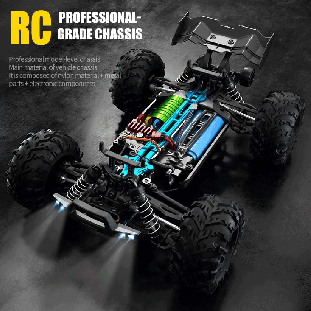 Teeggi 1:16 High-Speed RC Car - 70km/h 4WD Off-Road Drift Truck with LED Lights