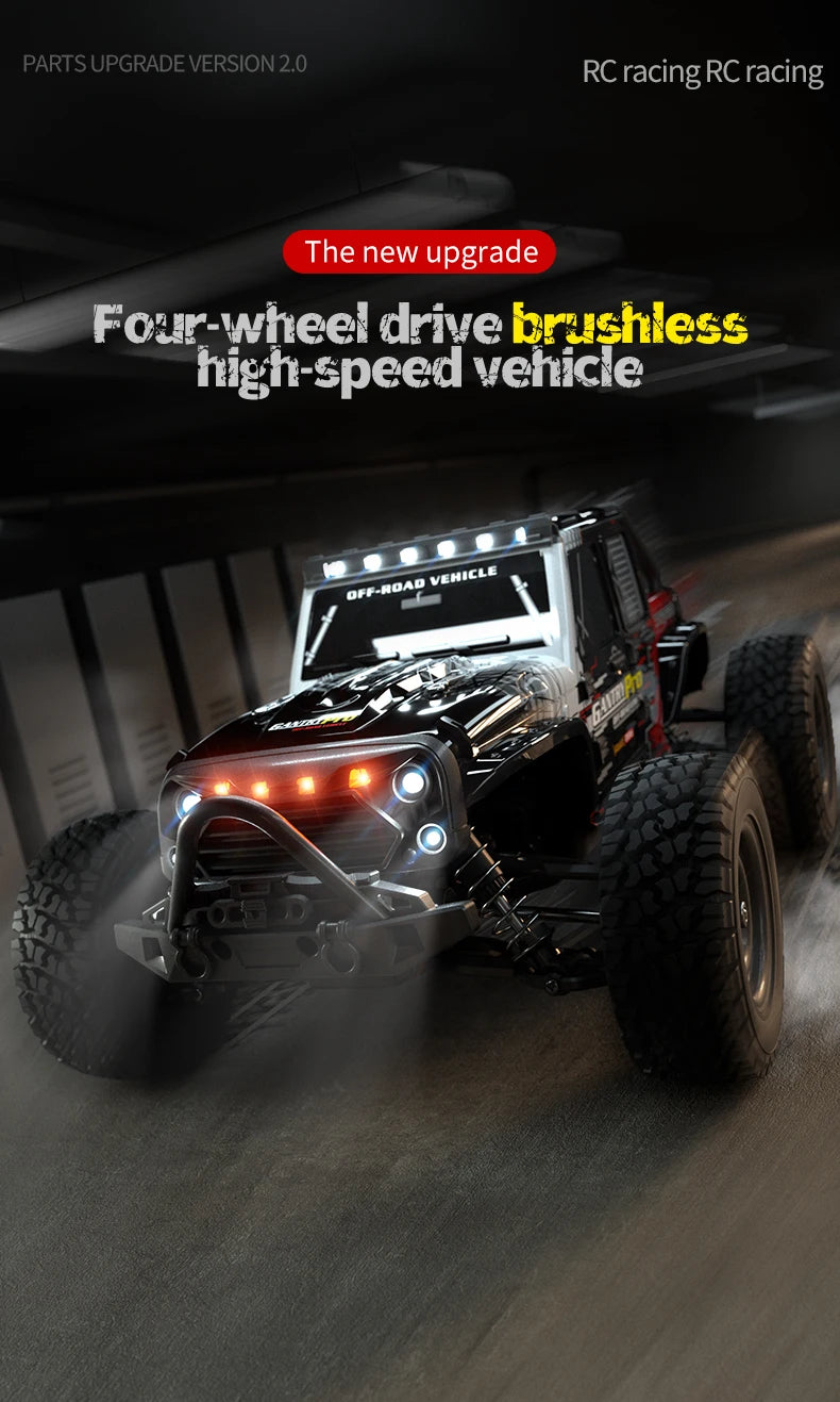 Teeggi 1:16 High-Speed RC Car - 70km/h 4WD Off-Road Drift Truck with LED Lights