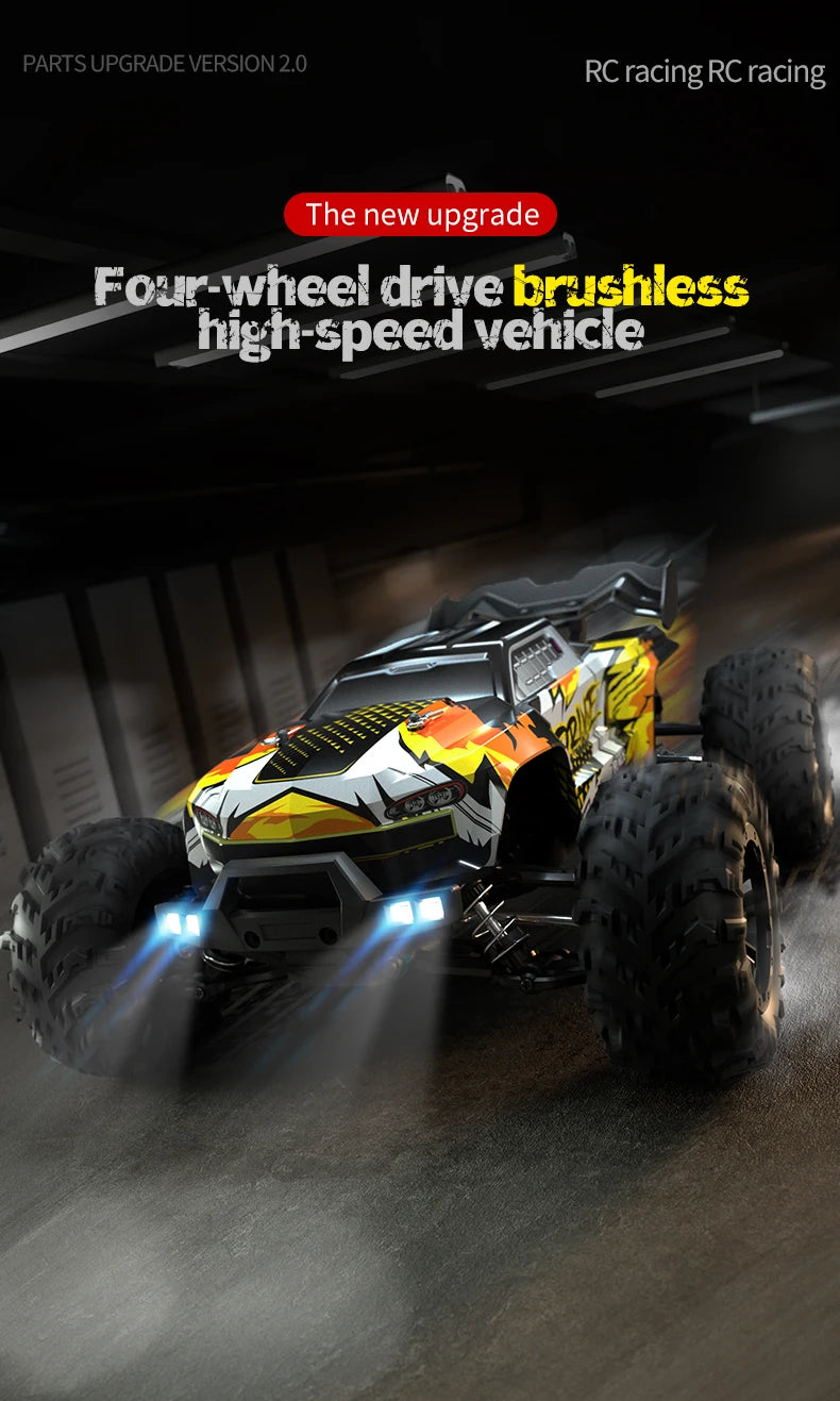 Teeggi 1:16 High-Speed RC Car - 70km/h 4WD Off-Road Drift Truck with LED Lights