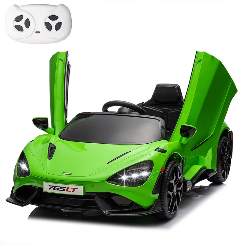 Licensed McLaren 765LT Kids Ride-On Car - 12V Electric Toy with Hydraulic Doors (Ages 3+)