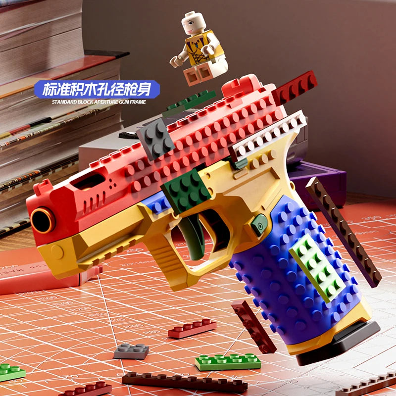 Building Block Toy Pistol - Airsoft Blowback Gun for Kids