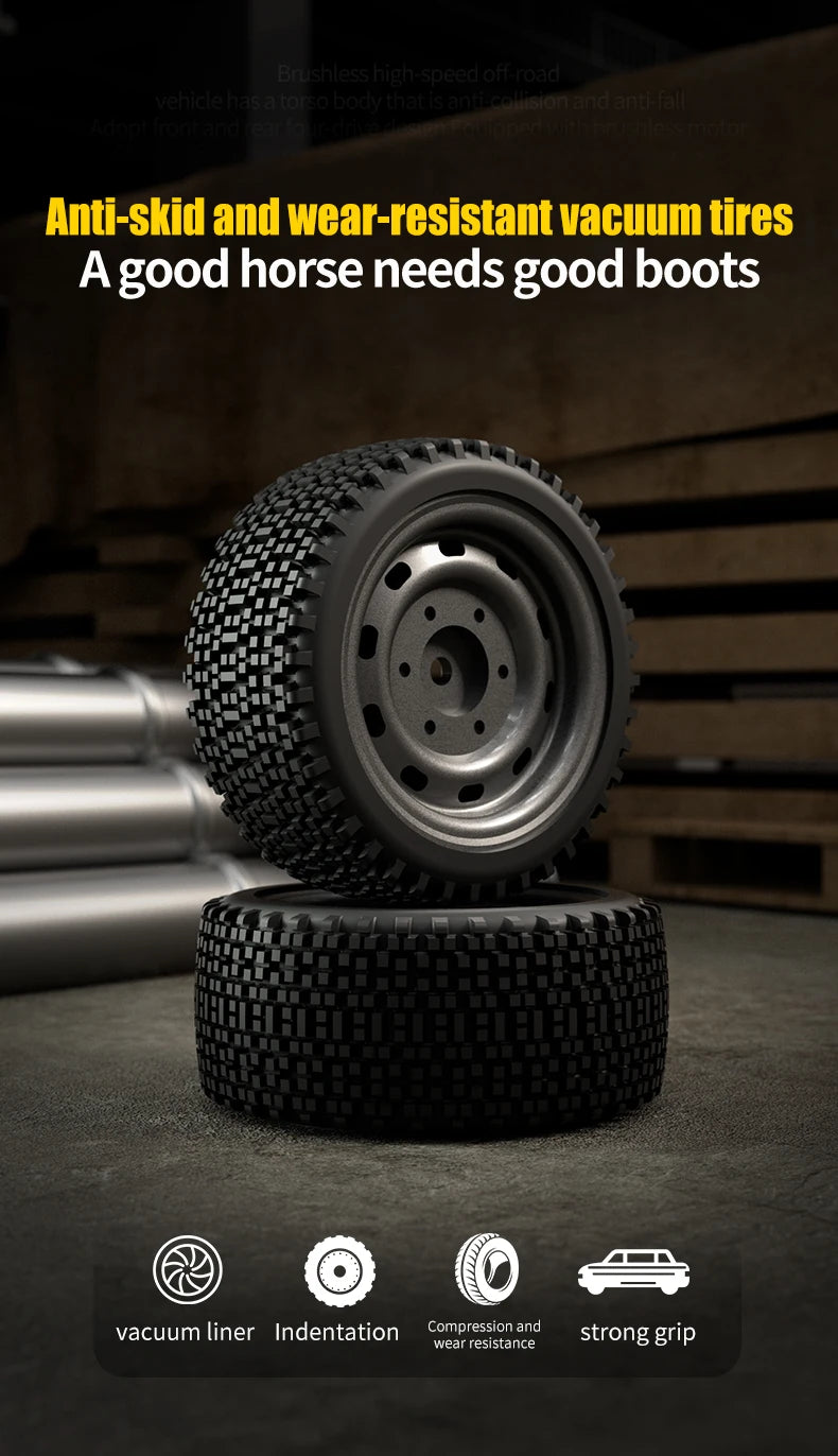 Teeggi 1:16 High-Speed RC Car - 70km/h 4WD Off-Road Drift Truck with LED Lights