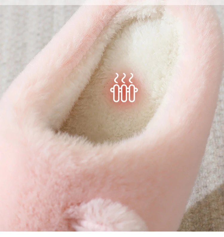 Fuzzy Cat Slippers - Warm Plush Indoor House Shoes