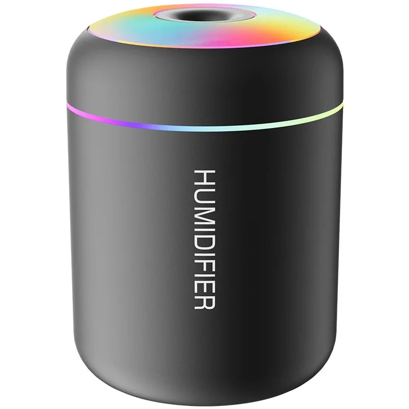180ML Mini USB Humidifier - Portable Aromatherapy Diffuser with LED Lights for Car, Home & Office