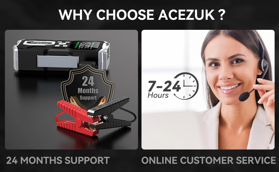 26800mAh Portable Car Jump Starter - Emergency Battery Booster & Power Bank for 12V Vehicles