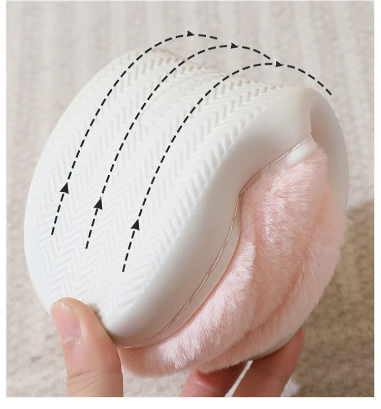 Fuzzy Cat Slippers - Warm Plush Indoor House Shoes