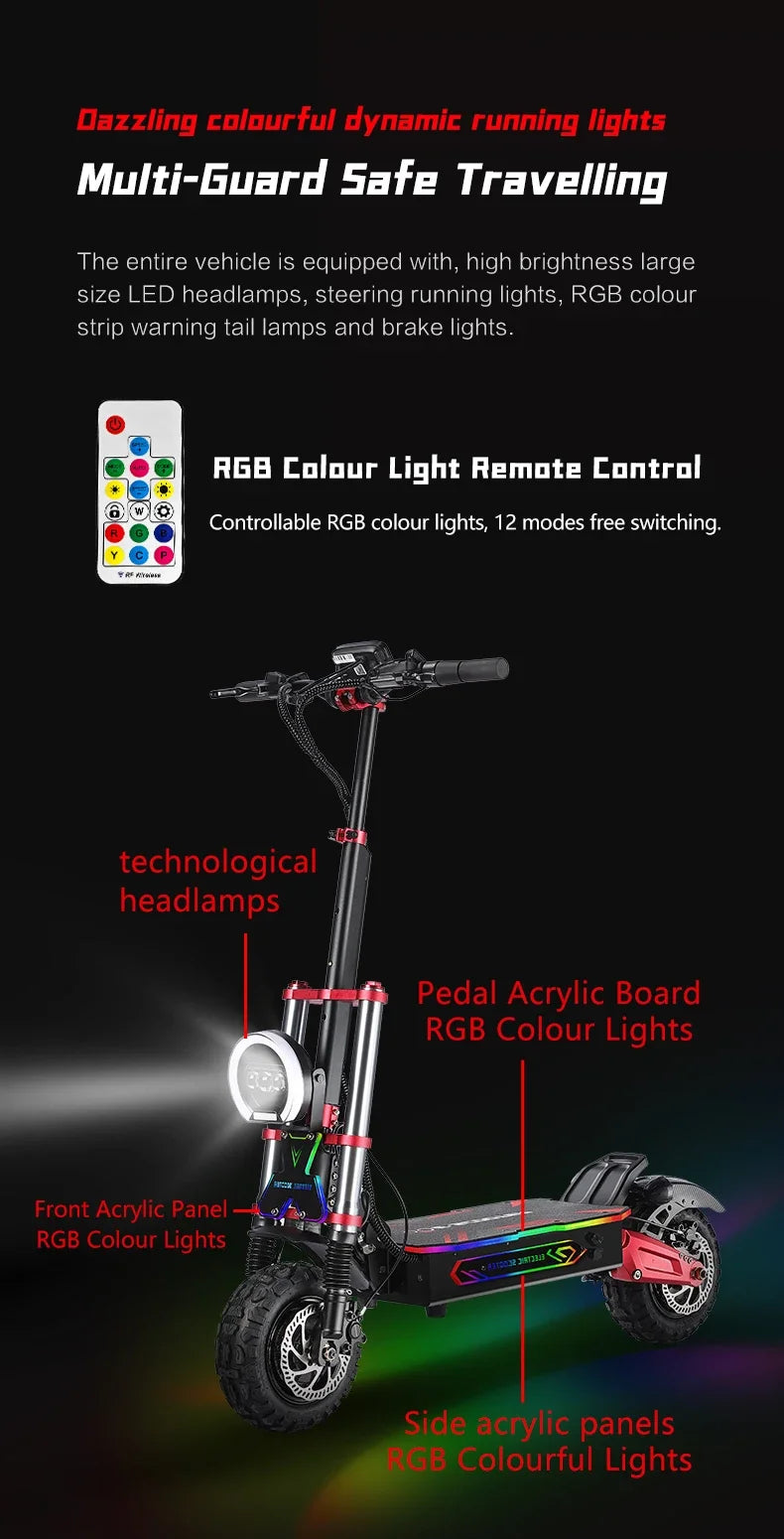 Boyueda S5 Electric Scooter - 6000W Motor, 85km/h High-Speed Off-Road E-Scooter