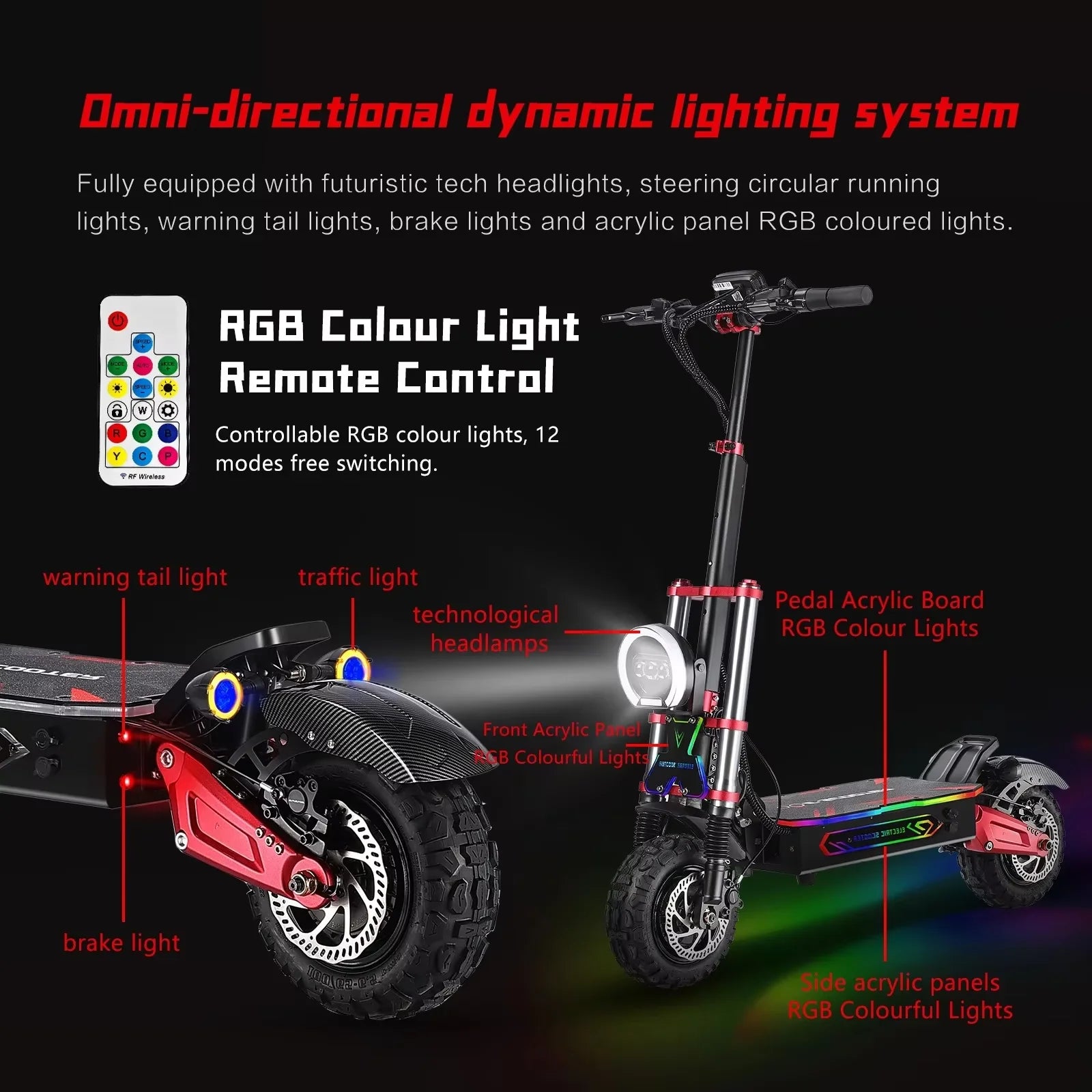 Boyueda S5 Electric Scooter - 6000W Motor, 85km/h High-Speed Off-Road E-Scooter