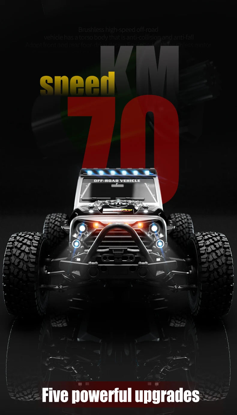 Teeggi 1:16 High-Speed RC Car - 70km/h 4WD Off-Road Drift Truck with LED Lights