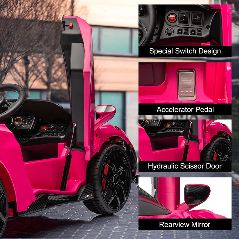 Licensed McLaren 765LT Kids Ride-On Car - 12V Electric Toy with Hydraulic Doors (Ages 3+)